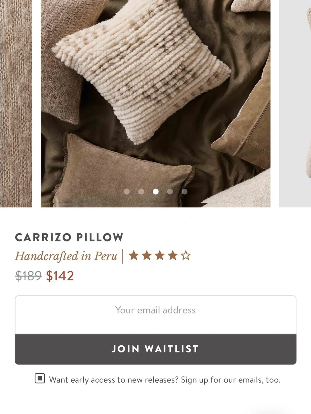 NEW The Citizenry Square Decorative Pillow The Carrizo Alpaca Bouncle 20x20